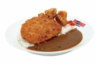 中辛 カレーCセット 唐揚げ・カツ・ご飯大盛り