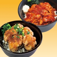 とりからおろし丼×直火旨辛豚カルビ丼