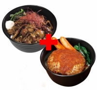 すごうまマヨカルビ丼×さっぱりおろしハンバーグ丼
