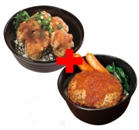 とりからおろし丼×さっぱりおろしハンバーグ丼