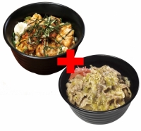 やわらか炭火焼鳥丼×塩だれカルビ丼