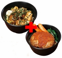 やわらか炭火焼鳥丼×さっぱりおろしハンバーグ丼