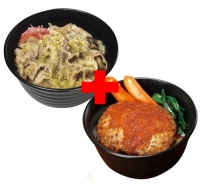 塩だれカルビ丼×さっぱりおろしハンバーグ丼