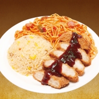 (ロースカツ)メガ盛りトルコライス